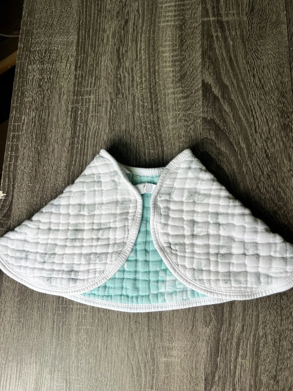 aden + anais Quilted Bib in Mint and White - Cozy Layered Design
